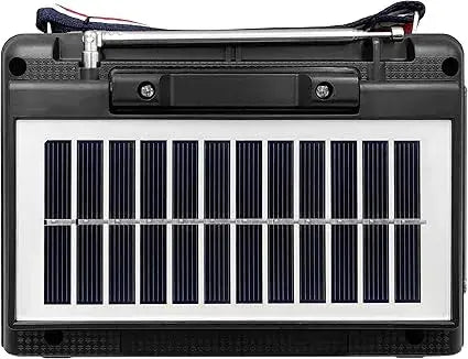 Radio Recargable con Panel Solar y Potente Reflector (Florencia)/FM/AM/Bluetooth/SW KTF-1428