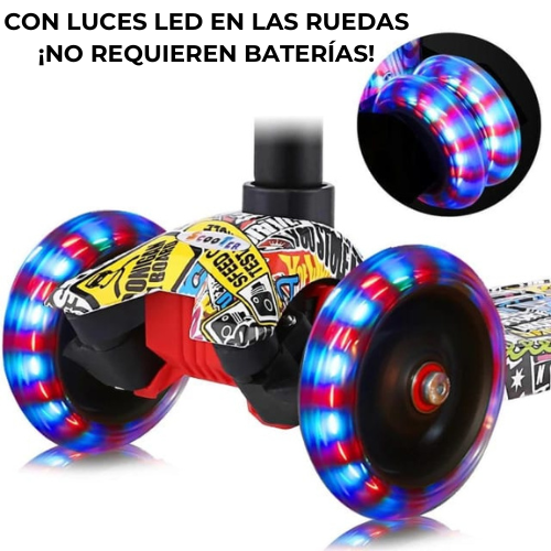 MONOPATÍN SCOOTER ESTAMPADA PATINETA CON LUCES EN LAS RUEDAS