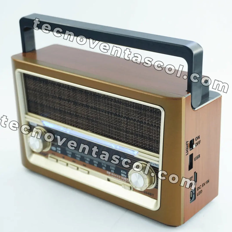 RADIO PORTÁTIL ESTILO AÑOS 60 AM/ FM/ SW/ USB/ BLUETOOTH /LINTERNA