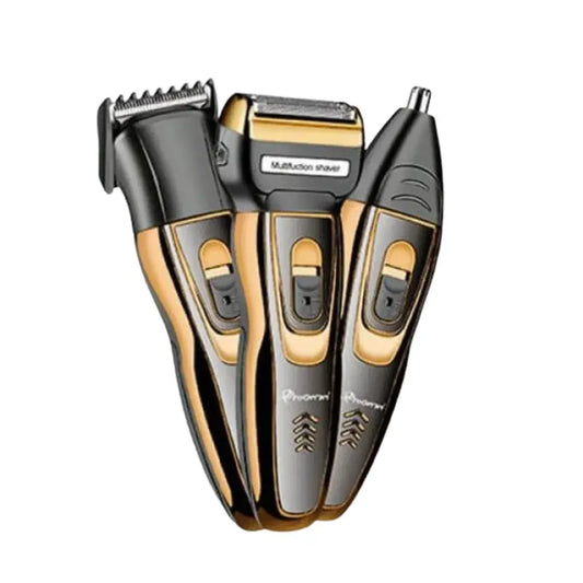Máquina corta todo recargable 3 en 1 para cabello, barba, nariz, oídos (GRATIS NAVAJA DE AFEITAR) GEEMY