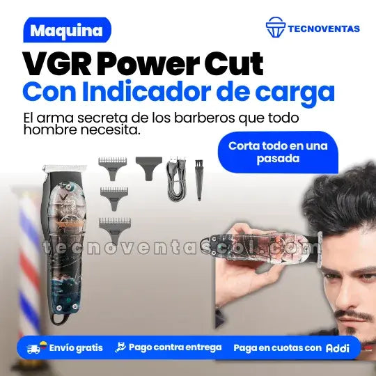 🔥 Máquina inalámbrica VGR Power Cut Original 🔥 + GRATIS Navaja barbera🧔🏻🤯 tk