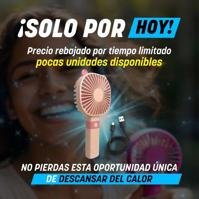 Ventilador de mano Frozzy🥶 2 en 1 recargable ¡Olvídate del calor!🥵🔥