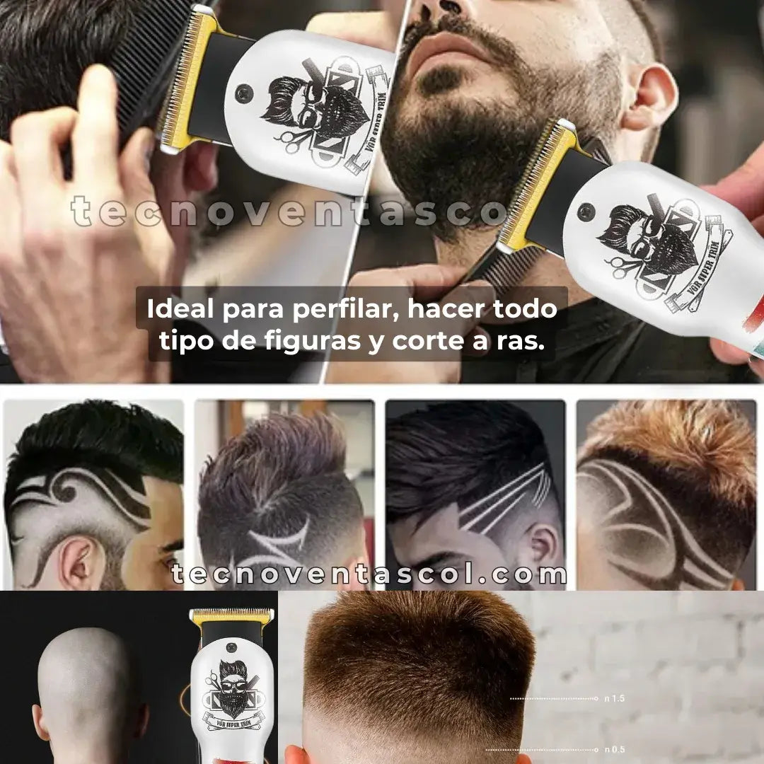 Máquina corta todo inalámbrica VGR Barber ORIGINAL con Pantalla LED uso profesional o casero + Navaja de Afeitar GRATIS