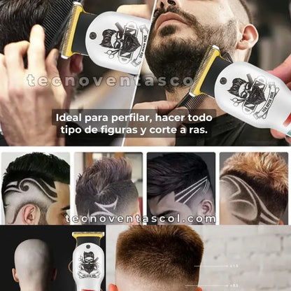 Máquina corta todo inalámbrica VGR Barber ORIGINAL con Pantalla LED uso profesional o casero + Navaja de Afeitar GRATIS