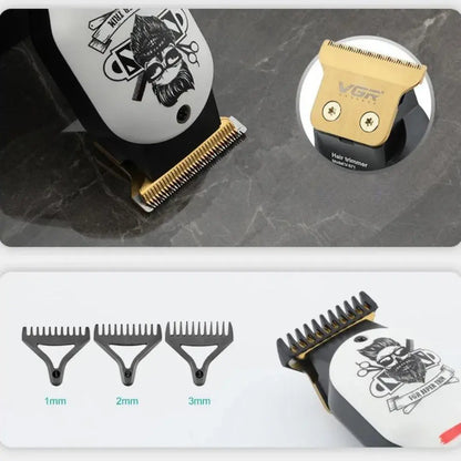 Máquina corta todo inalámbrica VGR Barber ORIGINAL con Pantalla LED uso profesional o casero + Navaja de Afeitar GRATIS