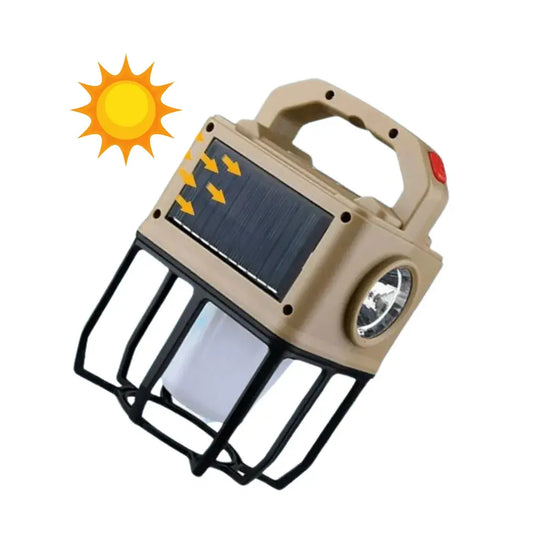 Reflector  super LED solar  4 en 1- carga celulares-, 8 horas de carga, EXTRA Potencia multifuncional - con canasta