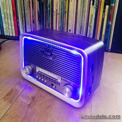 Radio Clásico Recargable con luz LED AM/FM/SW y Bluetooth/USB MP3 - Tecnoventas