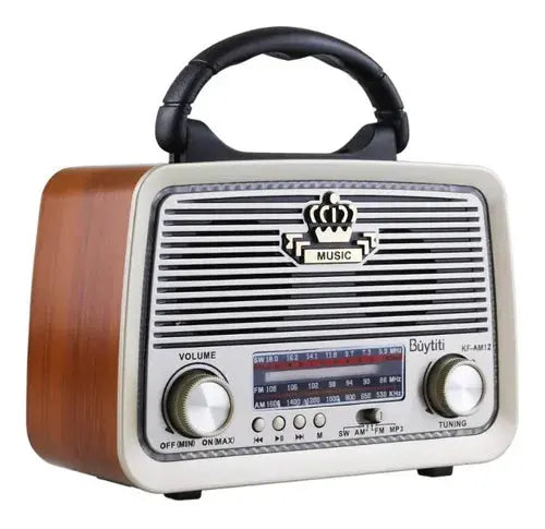 Radio Clásico Recargable con luz LED AM/FM/SW y Bluetooth/USB MP3 - Tecnoventas