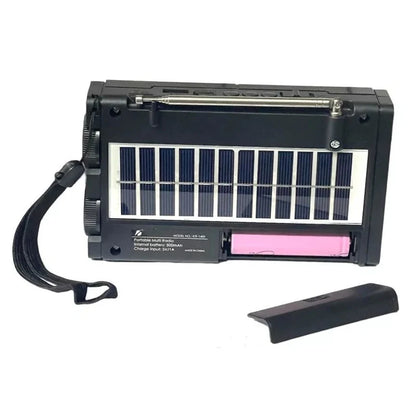 Radio solar Carga celular, con con reflector, AM, FM, SW, USB, SD, Bluetooth recargable (Radio Portugal)