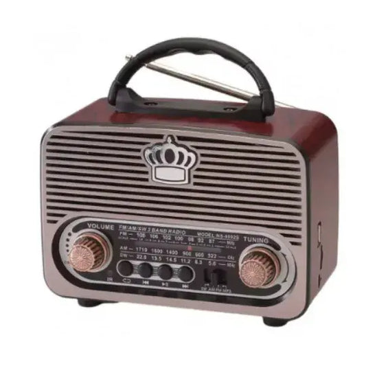 Radio Decorativo recargable /Power Bank (Carga Celulares) AM/FM/USB/SD/SW/BLUETOOTH (Radio super Clasic)