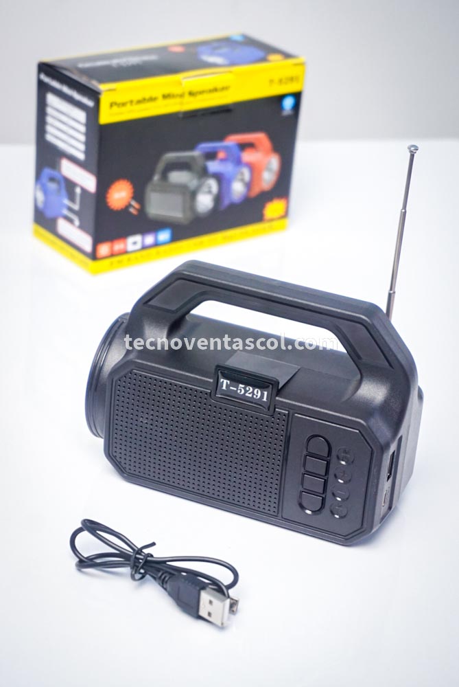 Radio Campi con Panel solar, Power Bank, Radio FM, Bluetooth, USB, SD, Linterna - Tecnoventas