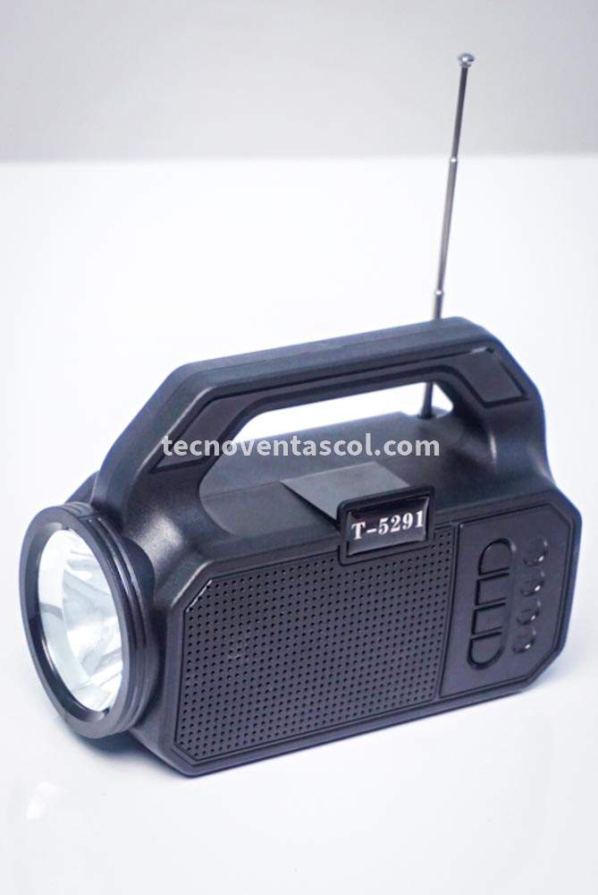 Radio Campi con Panel solar, Power Bank, Radio FM, Bluetooth, USB, SD, Linterna - Tecnoventas