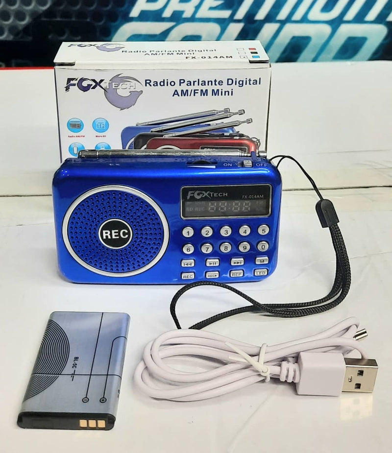 Radio portátil con linterna, FM, AM, USB, SD, batería recargable - Radio Nuevo Dubai - Tecnoventas