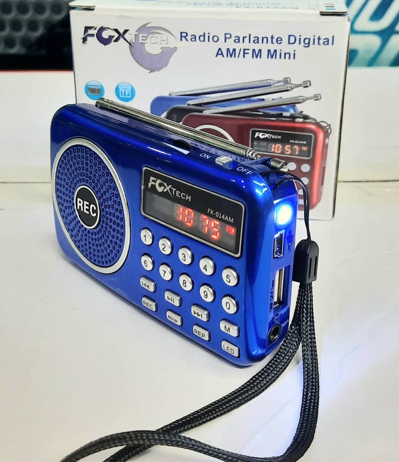 Radio portátil con linterna, FM, AM, USB, SD, batería recargable - Radio Nuevo Dubai - Tecnoventas