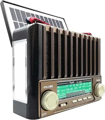 Radio Recargable con Panel Solar y Potente Reflector (Florencia)/FM/AM/Bluetooth/SW  KTF-1428