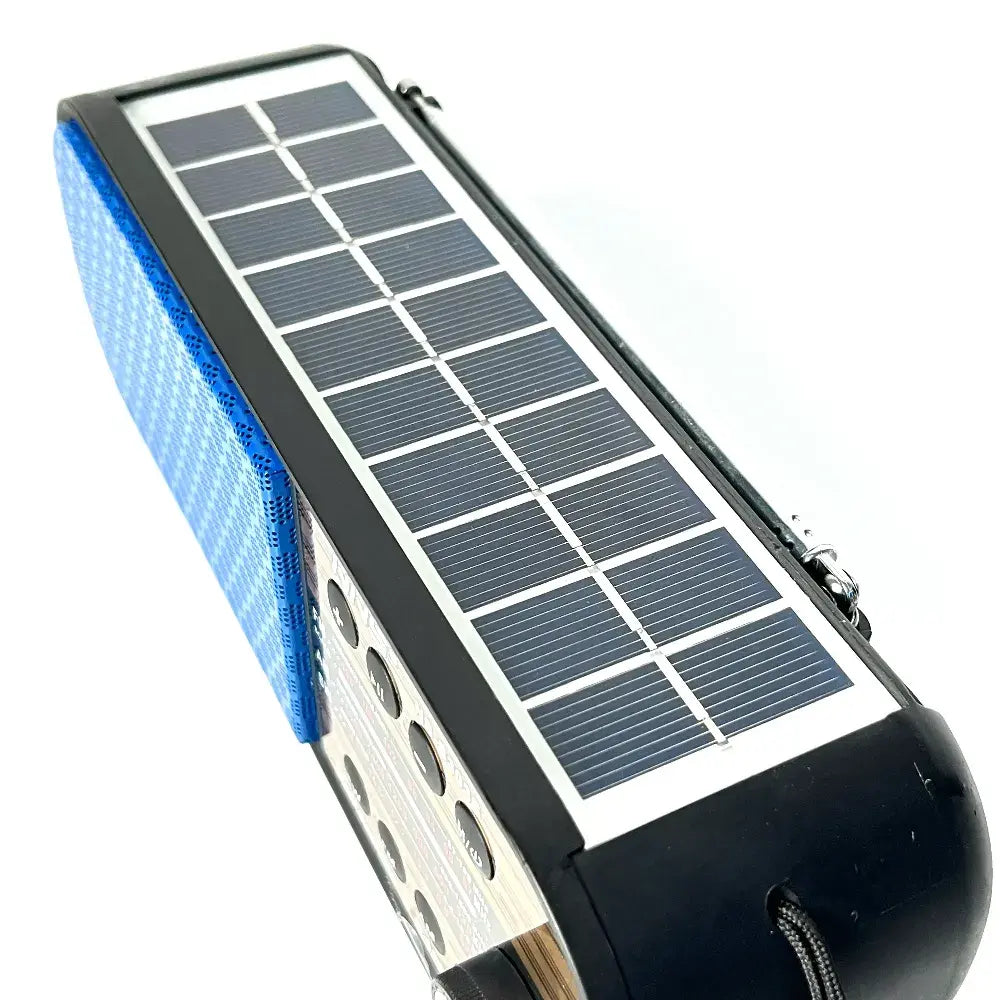 Radio Malibú panel solar, potente linterna, bluetooth, carga celulares, radio AM, FM, SW, USB, SD tk