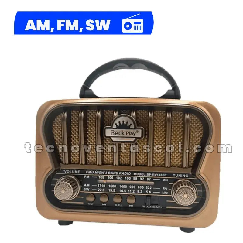 Radio recargable /Power Bank (Carga Celulares) AM/FM/USB/SD/SW/BLUETOOTH (Radio Toscana) + Reloj/Cronometro/Despertador GRATIS