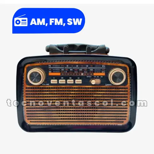 ¡La compañía perfecta! Radio Carga celular, con reflector, AM, FM, SW, USB, Bluetooth recargable + Reloj despertador GRATIS (Radio Francia)