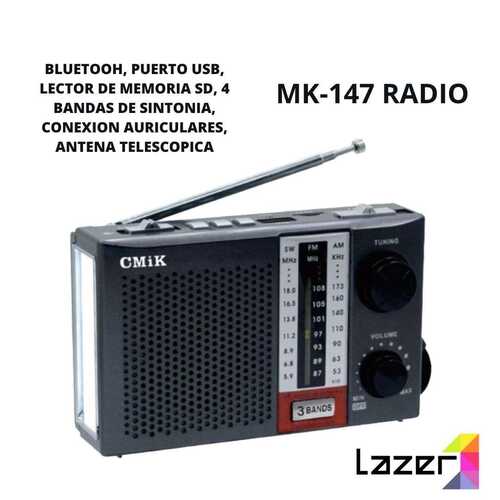 Mini Radio portable con linterna y audífonos AM/FM/SW/MP3/USB/SD/BLUETOOTH/POWER BANK $89.900 ENVÍO GRATIS PAGO CONTRA ENTREGA - Tecnoventas