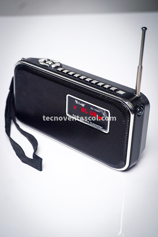 Radio viajero con Power bank, Radio FM, , Bluetooth, USB, SD, AUX, Linterna - Tecnoventas