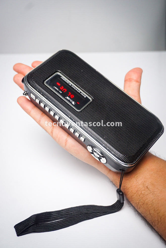 Radio viajero con Power bank, Radio FM, , Bluetooth, USB, SD, AUX, Linterna - Tecnoventas