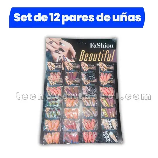 🎁 HOY LLEVA OBSEQUIO por la compra del Combo Karol G de 120 Uñas Postizas, lleva GRATIS Set de cuidado personal acero inoxidable 12 piezas, manicure, pedicure estuche de lujo