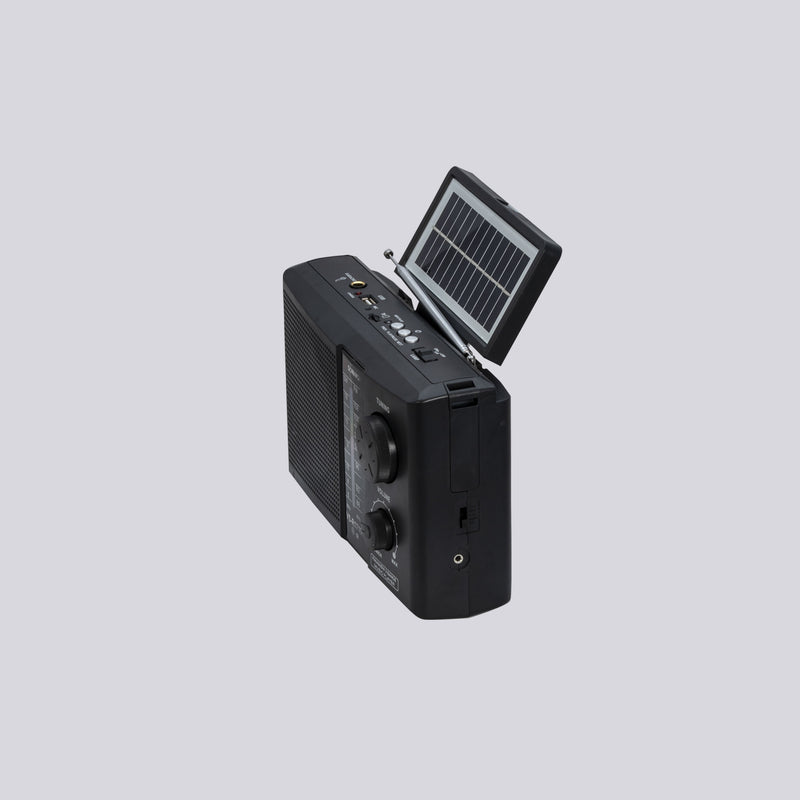 ☀️Radio solar Premium Sonivox portátil con control remoto, entrada Karaoke,  carga celulares, Reflector /AM/FM/SW/ USB/MP3/Bluetooth/ audífonos