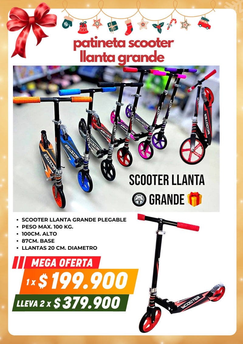 PATINETA SCOOTER MONOPATÍN LLANTA GRANDE PARA NIÑOS Y ADULTOS  $199.900 ENVÍO  GRATIS