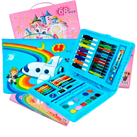 Set De Arte Para Niños 68 Piezas + Estuche Colores Crayones