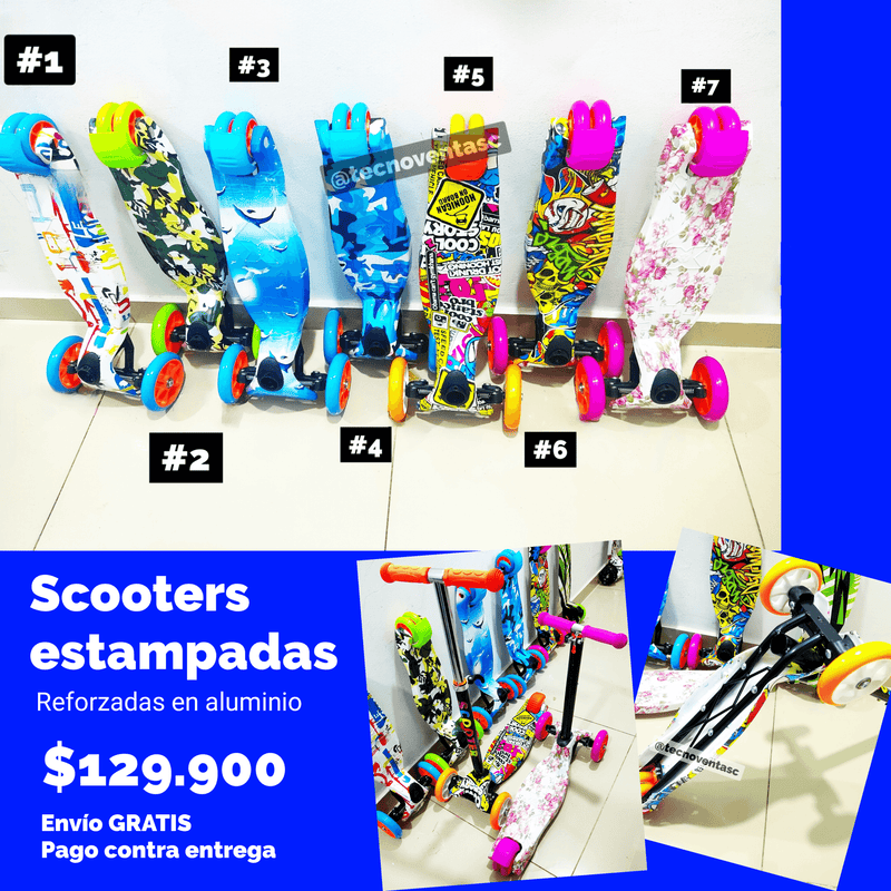 MONOPATÍN SCOOTER ESTAMPADA PATINETA $129.900 ENVÍO GRATIS - Tecnoventas