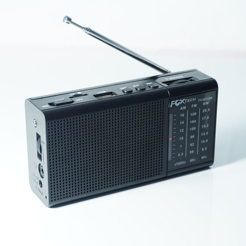 Radio FOX Portátil de Bolsillo Recargable AM/FM/SW/USB /MP3/Salida para audífonos/ LINTERNA $89.900 ENVÍO GRATIS - Tecnoventas